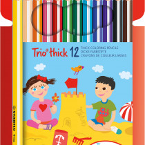 STABILO Trio thick Colouring Pencil - Wallet of 12 - Assorted Colours